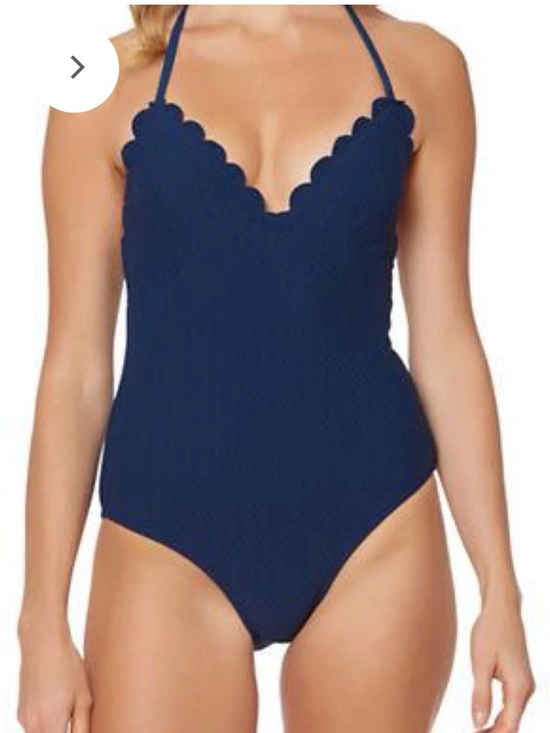 Jessica Simpson Other - Jessica Simpson Flattering Under the Sea Scalloped Swimsuit gold & Navy Blue XL